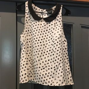 Off white and black polka dot top